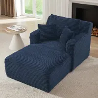 STILVORA Chaise Longue Sofa - Relaxfauteuil En Slaapsofa - Voor Woonkamer, Kantoor En Appartement - Cord - Blauw