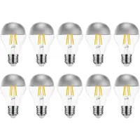 Modee Lighting E27 LED Lamp 4W - 400lm - 2700K - Warm Wit - LED Filament Kopspiegellamp Globe A60 - Vervangt 35W Halogeen Gloeilamp - 10 stuks