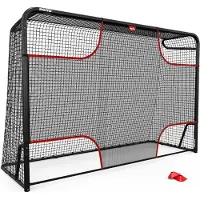 Berg SportsGoal M Voetbaldoel met Target Net - Voetbaldoel 240x160 cm - Voetbaldoel met geïntegreerde scoreteller - Inclusief 4 pionnen - Voetbaldoel Zwart/Rood