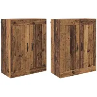 vidaXL Wandkast 2 st Oudhout 69,5 x 34 x 90 cm Bewerkt hout