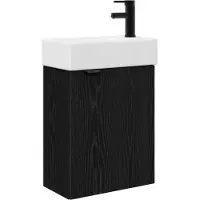 Syfax Badkamermeubel met kraan Zwart eiken 45,5 x 22,5 x 84 cm