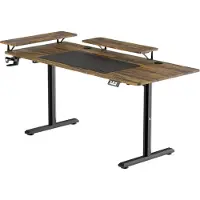 Ultradesk HIGHLANDER XXL – Bureau voor Gaming, Kantoor & Home Office – Bruin – 160 x 70 cm – Elektrisch verstelbaar – Ergonomisch