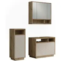 Vicco Badkamerset Beatrice Kasjmier/Artisanaal eiken 3-delig, Model 61315