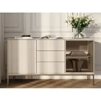 GRAINGOLD – Dressoir Deo – Beige - Met Deuren en Lades - Moderne Opbergruimte - 154 cm