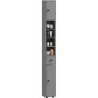 Kleankin Badkamerkast op de vloer-Spaanplaat-20L x 20B x 180H cm-Grijs