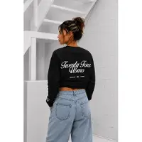 24 uomo Classic Script Longsleeve Shirt Heren Zwart | Maat:S