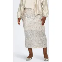 ONLY Carmakoma Carmaddison Midi-rok Dames Wit S-42/44
