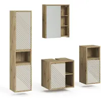 Vicco Badkamermeubelset Viola, Artisanaal eiken, 4 delen