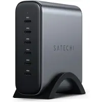 Satechi USB C oplader | 6 poorten (USB C, 200W, GaN, Power Delivery)