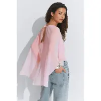 Gina Tricot  - Chiffon cape top - cape tops - Roze - XL - Dames