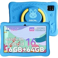 Oscal KIDO2 - Tablet - Kindertablet - 16GB RAM - 64GB ROM - 10.1 inch - 6600mAh - Android 16 - Ouderlijk Toezicht App - Oogzorgmodus - Inclusief Beschermhoes - Blauw
