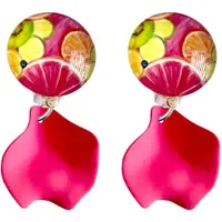 Charme Bijoux Clip oorbellen- Citrus- roze- geen gaatje-