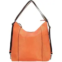 Leonhard heyden Leren schoudertas rugzak met laptopvak Paris Hobo Bag / Rucksack 8003 Orange oranje