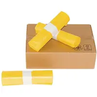 Knapzak Vuilniszakken Geel Onbedrukt Zonder Lint | MDPE Transparant | 23 Micron | 400 L (84 stuks)