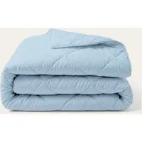 HappyBed Zomerdekbed 140x200 - Eenpersoonsdekbed - 100% Katoen - Wasbaar dekbed zonder overtrek - Bedrukt dekbed zonder hoes - Hoesloos Dekbed met Print - Light Blue
