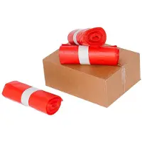 Knapzak Vuilniszakken Rood Extra Sterk Onbedrukt Zonder Lint | MDPE Transparant | 40 Micron | 400 L (50 stuks)
