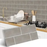 VHV - Tegelstickers - Tegelstickers keuken - Tegelstickers badkamer - Muurstickers - Waterdicht - Zelfklevend - Vintage - Set van 20 - 30 x 15 cm - Bruin