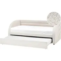 Beliani ALBIAC - Onderschuifbed - Wit - 90 x 200 cm - Bouclé