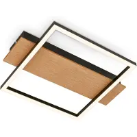 Briloner LED-plafondlamp Kada, hout licht, Woon-/ Eetkamer, Hout, Modern, LED plafondlamp
