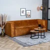 Livin24 Velvet bank Memphis 3-zits okergeel