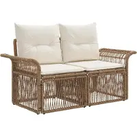 vidaXL Tuinbank Set 11 st Beige en Crème Wit poly rattan
