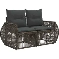 vidaXL Tuin Sofa 2-Aantal zitplaatsen Grijs poly rattan