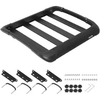 Vevor Dakdragermand 965 x 965 x 142 mm Aluminiumlegering Dakdragermand 68,04 kg Draagvermogen Weerbestendige Dakdrager Geschikt voor dwarsdragers tot 90 x 50 mm Ideaal voor SUV's en pick-ups