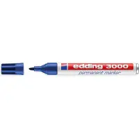 Edding 3000 Permanentmarker 100% Gerecycled Medium Ronde punt 1,5 - 3 mm Blauw Navulbaar Waterbestendig