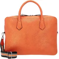 Leonhard heyden Leren business tas met laptopvak Paris RV-Aktenmappe 1 Fach 8001 Orange oranje