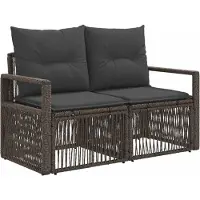 vidaXL Tuin Sofa 2-Aantal zitplaatsen Grijs poly rattan