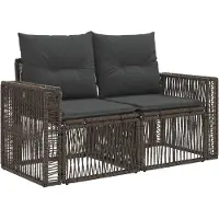 vidaXL Tuinbank Set 12 pcs Grijs en Donkergrijs poly rattan