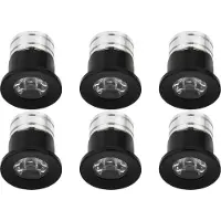 Velvalux LED Veranda Spot Verlichting 6 Pack - - 3W - Natuurlijk Wit 4000K - Inbouw - Rond - Mat Zwart - Aluminium - Ø31mm