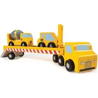 Mentari Voertuigen - Transporter Voor Bouwvoertuigen - 26,30X5,10X9,50Cm - Hout - 3 Jaar