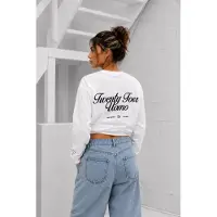 24 uomo Classic Script Longsleeve Shirt Dames Off-White/Zwart PRE-ORDER 21 JULI | Maat:S