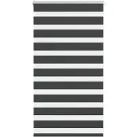 vidaXL Zebra rolgordijn 90x100 cm stofbreedte 85,9 cm zwart