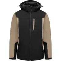 FHB Jannik Softshell-Jack Beige-Zwart maat L heren