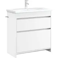 vidaXL Badkamer Onder Het Wastafel Kast Wit 78,5 x 37,5 x 81 cm