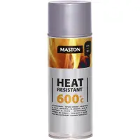 Maston Heat Resistant 600°C - Mat - Zilver - Hittebestendige Spuitverf - 400 ml - spuitbus verf