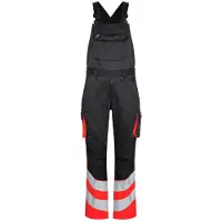 F-engel F. Engel 3547 Safety Light Bib Overall Repreve Black/Red maat 62 heren