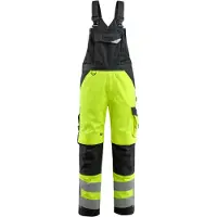 Mascot 15569-860 Amerikaanse overall met kniezakken Hi-Vis Geel/Zwart maat 90C56 uniseks