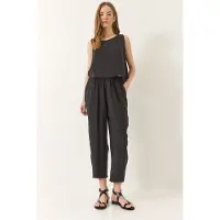 Bianco Mouwloze Crewneck Blouse en Carrof Fit Broek Set