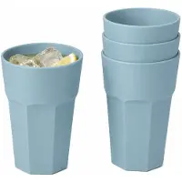 PlasticForte onbreekbaar drinkglas - 8x - kunststof - blauw - 520 ml - drinkglazen - lichtgewicht - 9 x 13 cm - stapelbaar