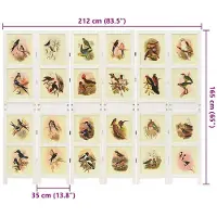 vidaXL Roomdivider paneel, wit, 212 x 165 cm, MDF