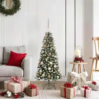 Prolenta Maison Exclusive - Kunstkerstboom, groen, 120 cm, gemaakt van PVC, kunststof en staal