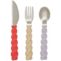 OYOY Mellow kinderbestek 3-delig Lavender-Vanilla-CherryRed