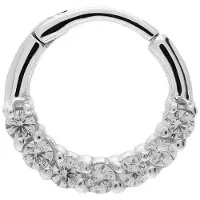 Lucardi - Dames Stalen helixpiercing met zirkonia - Piercing - Staal - Zilverkleurig