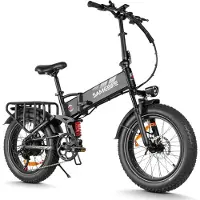 Samebike RS-A02 Pro Elektrische Fatbike – 48V 15Ah – 20*4 Inch Banden – 110KM Bereik – Opvouwbaar – Mechanische Schijfremmen –Zwart