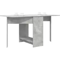 vidaXL Eettafel 138 x 70 x 73,5 cm Bewerkt hout Betongrijs Rechthoekig