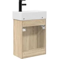 vidaXL Badkamermeubel met kraan Sonoma Eiken 45,5 x 22,5 x 84 cm