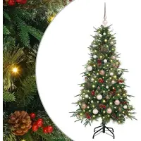 vidaXL Kunstmatige Hinged Kerstboom met 150 LED Groen 150 cm PE en PVC